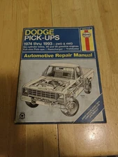 Haynes Repair Manual #30040 (912) Dodge Pick-ups 1974-1993 2WD & 4WD Ramcharger