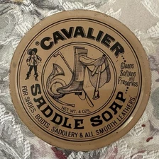 Vintage Cavalier Leather Saddle Boot Shoe Soap Advertising Tin Pottstown PA