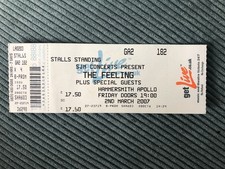 The Feeling at Hammersmith Apollo 2007. Used Ticket.