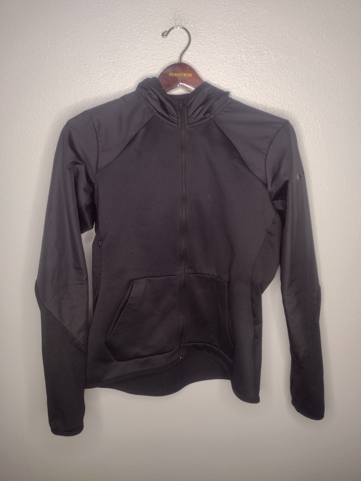 SACAI X NIKE Nike Giacca Pile Donna Media Nera Cappuccio Full Zip Tempo Libero Attivo YY