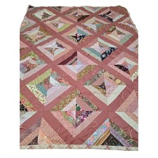 New Fresh Handmade Patchwork Quilt Pink Floral Boho Body Throw Blanket /0189