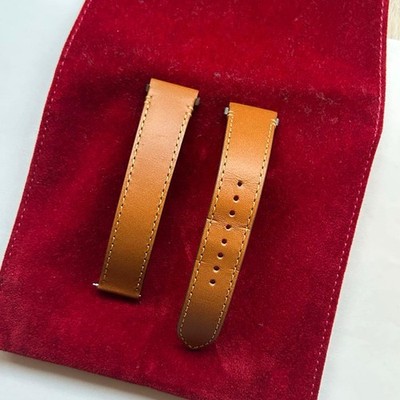 Unused Cartier Santos MM Strap Only No Watch CRKDATLABK 115mm 90mm Leather Brown