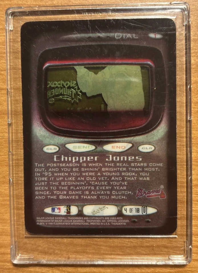 CHIPPER JONES 1999 SKYBOX THUNDER DIAL 1 BASEBALL BRAVES - Image 2 of 2