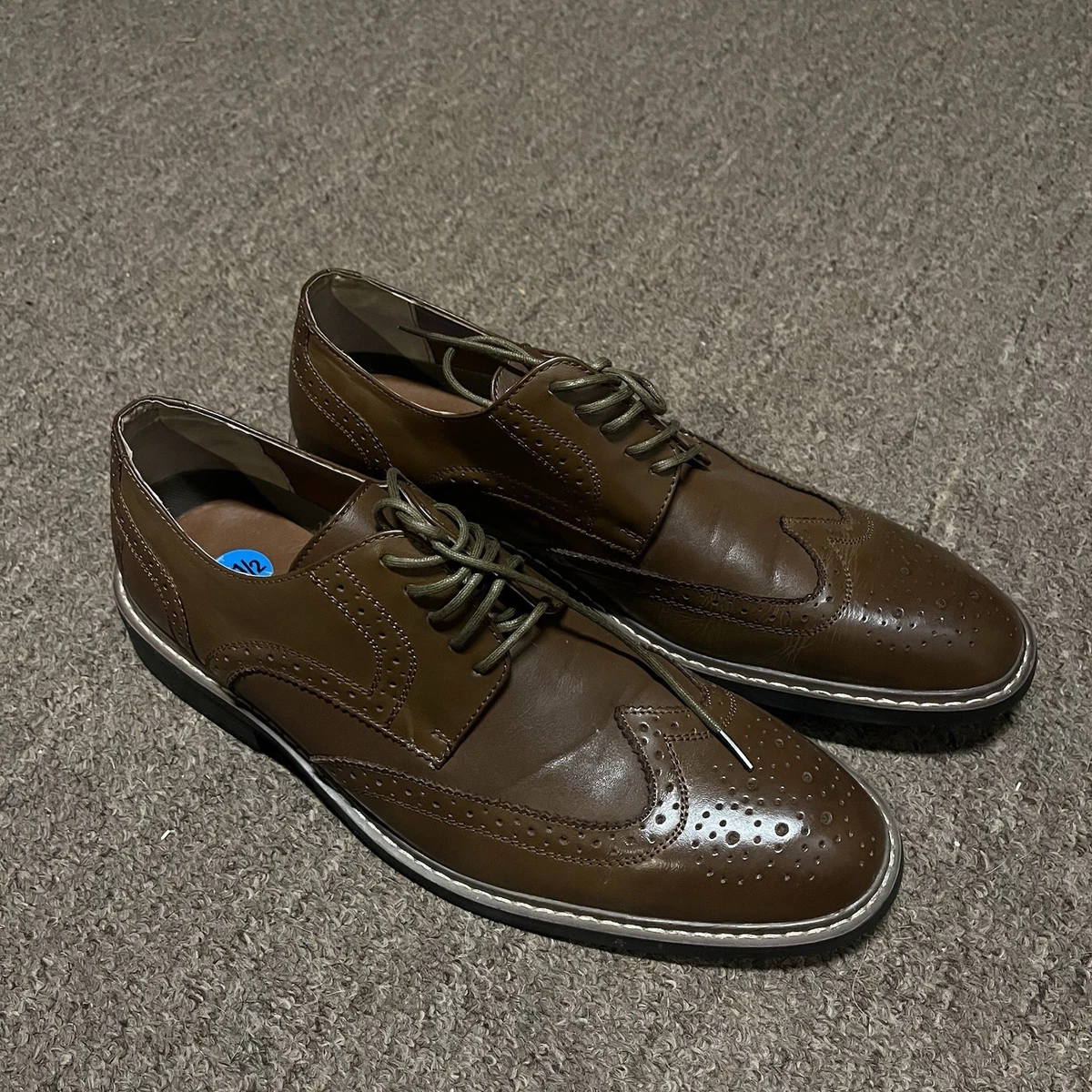 The Original Penguin by Musingwear Brown‎ Leather Dress Shoes Welton Mens 10.5 Penguin Munsingwear Welton Brown Leather Brogues Wingtips  main image 4