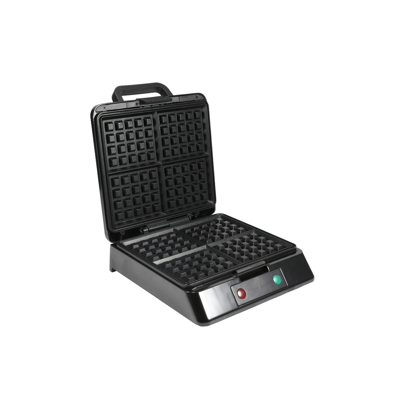 4Slices 1200W Square Belgian Waffle Silver/Black Stainless Steel Dishwasher Safe