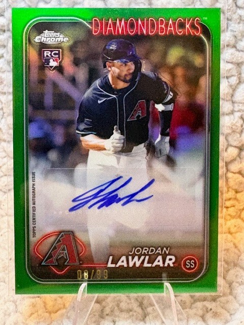 2024 Topps Chrome Update Auto Jordan Lawlar RC #AC-JL Green /99 Diamondbacks