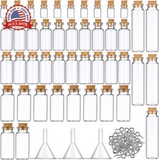 Sherli 45 Pcs Small Mini Glass Bottles with Cork Stoppers Small Glass Jars with