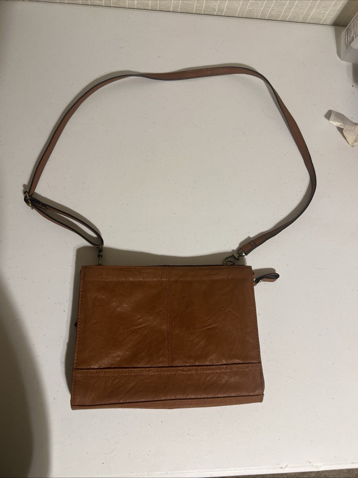 Bueno Brown Crossbody Bag Faux Leather Adjustable Strap Women’s Purse Handbag