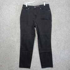 Faded Glory Jeans Womens 16 Black Stretch Slim Fit High Rise Denim Pants Classic