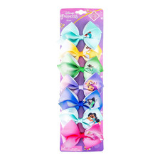 Disney Princess - Girls Hair Accessories Gift Set - Kids Hair Bows - 7 Pcs 4 Inc