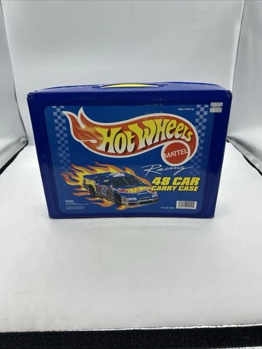 Hot Wheels Racing 1997 TARA 48 Car Carry Carrying Case W/ Trays Vintage Blue
