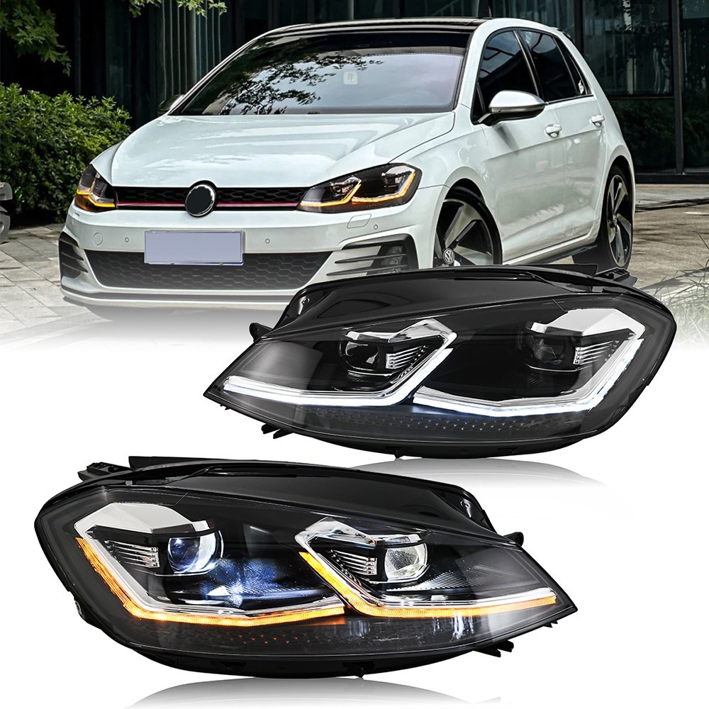 2X LED Headlights For Volkswagen Golf MK7.5 GTI 2018-2021 Halogen