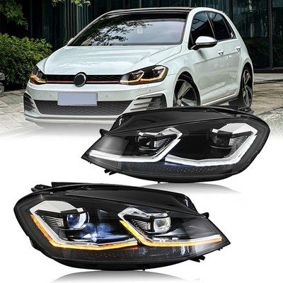 2X LED Headlights For Volkswagen Golf MK7.5 GTI 2018-2021 Halogen