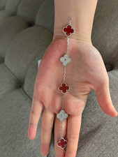 Stainless Steel 5-Motif Clover Bracelet   Alt...
