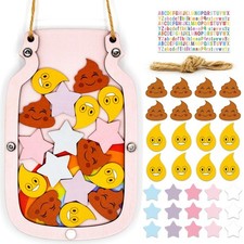 Personalized Stars Reward Jar for Kids, DIY, with Colorful Letter Stickers, P...