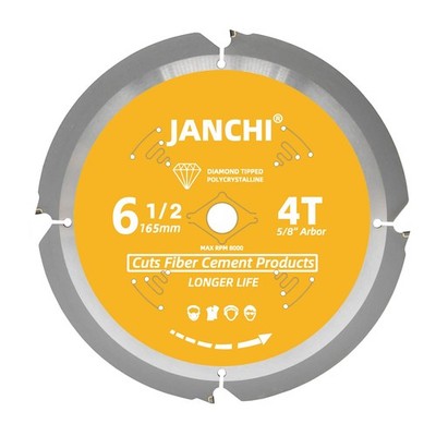6-1/2 Inch 4T PCD Tip Hardie Fiber Cement Circular Saw 6-1/2'' 4T, Yellow 