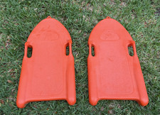 2 - Vintage Ziffy Whomper Plastic Orange Snow Sled Ziffco Retro Toboggan