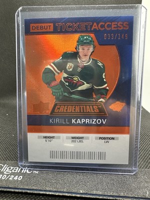 2020-21 CREDENTIALS DEBUT TICKET ACCESS KIRILL KAPRIZOV MINNESOTA WILD 33/149