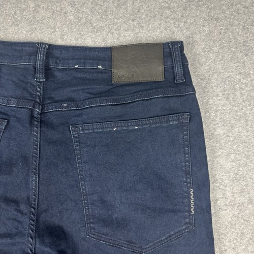 Neuw Ray Tapered Denim Jeans Size 34 Slim Leg Dark Blue Button Fly Stretch - Imagen 14 de 16