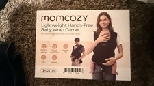 Momcozy Baby Wrap Carrier Lightweight, Hands-Free, Black, 7-35 LBS