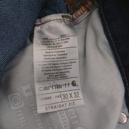 Carhartt Jeans Herren 30x32 Force Straight-Fit Low-Rise 5-Pocket Tapered Blau - Bild 6 von 16
