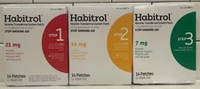 New Habitrol Nicotine Transdermal System Patches Steps 1, 2 3 Combo-Exp