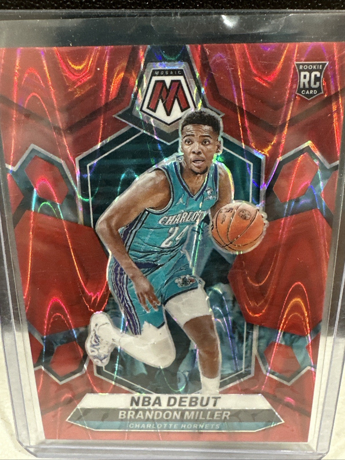 2023-24  Mosaic NBA Debut Brandon Miller 252 Red Wave Seismic Prizm /299 (RC) C1