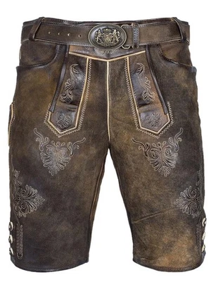 Goldschmidt Lederhose Ammersee antik ziller kurz Gürtel Ziegenleder hochwertig - Bild 1 von 4