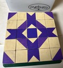 Vintage PUZLASCO 1960-70s WOODEN CUBE BLOCK PUZZLE Asco France #5 Purple 5”x 5”