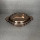 Corning Vision V-14-B GRAB IT Amber Oval Casserole Dish, Pyrex Lid P-14-C VTG