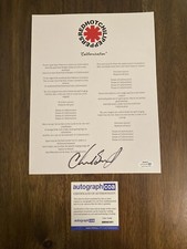Chad Smith Red Hot Chili Peppers ‘Californication’ Lyric Sheet Drummer ACOA