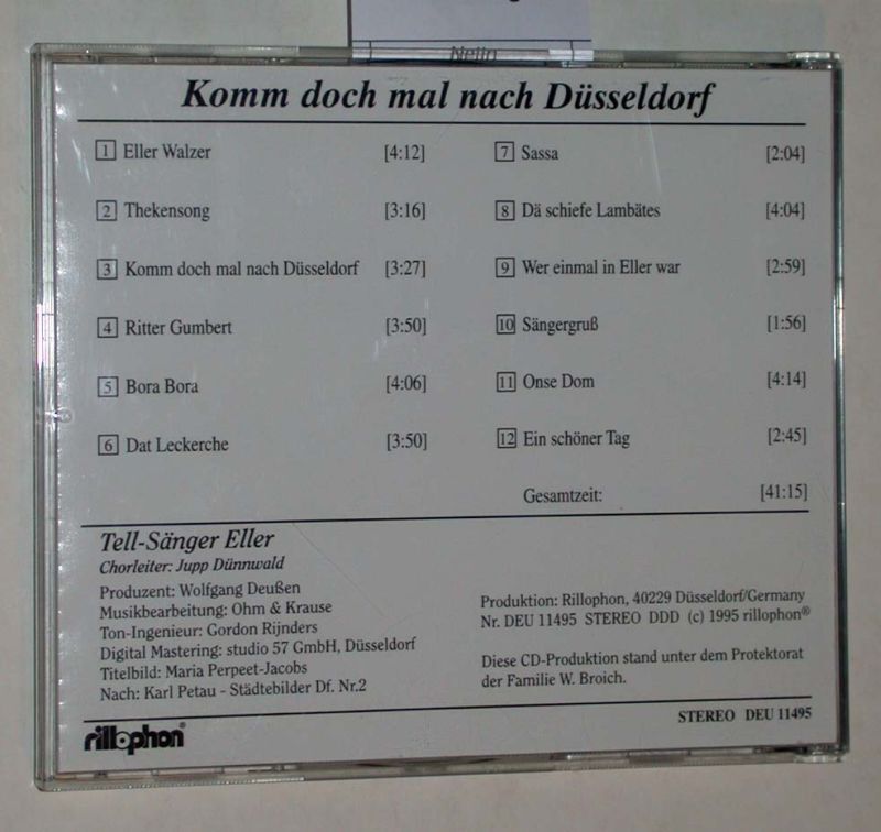 Cover My Song Komm Doch Mal Rüber Tell-Sänger Eller: Komm doch mal nach Düsseldorf. | eBay