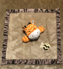 Circo Lovey Security Blanket Orange striped giraffe Bee Satin Edge