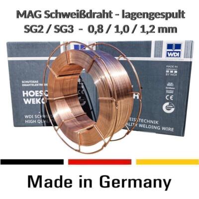 MAG Schutzgas Schweißdraht SG2 SG3 15 kg 0,8 1,0 1,2 WDI Made in Germany TÜV/DB