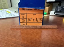 CONGRESS TOOLS CO. RES-CUT POLISHING STONE 1/4"X1/16"X4" 120 GRIT LOT OF 6