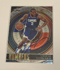 2020-21 Panini Select Numbers Signed Autographed Auto Kawhi Leonard # 19 w/ COA