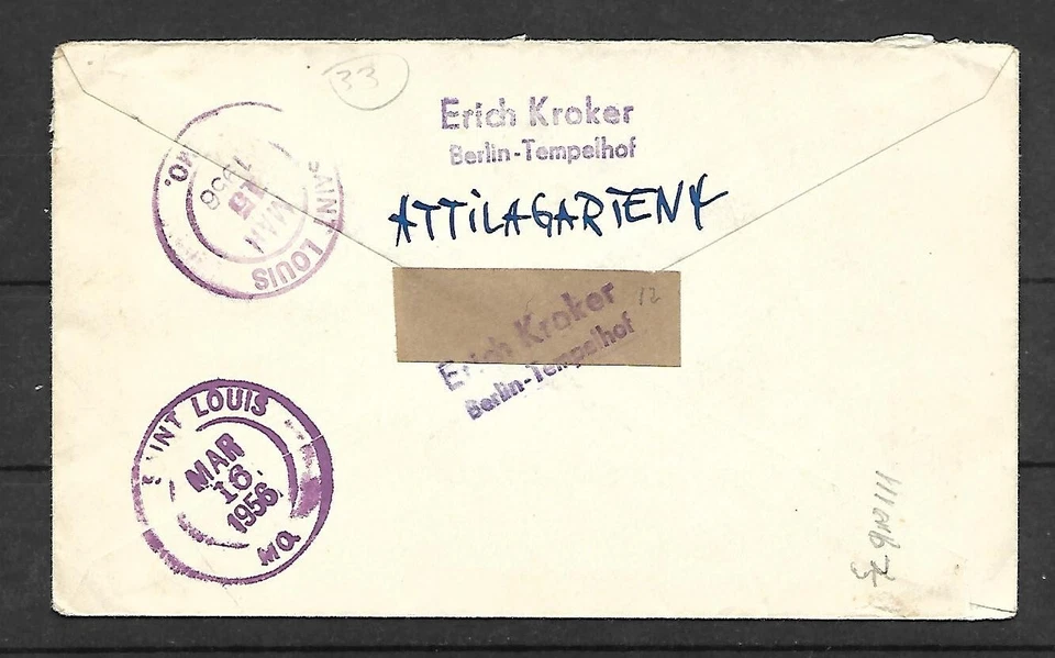 GERMANY SC 9N111 by 2 ON REGISTERED COVER TO USA FVF - Image 2 of 2