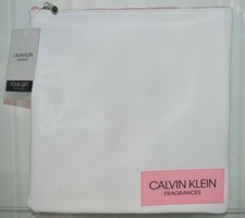 CALVIN KLEIN FRAGRANCES POCHETTE CLUTCH POUCH TROUSSE BIANCO PELLE 27 X 27 CM
