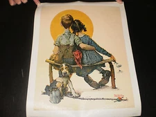 NORMAN ROCKWELL VINTAGE ART PRINT 1972 NEVER DISPLAYED STILL IN SHIPPING TUBE
