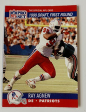 NFL RAY AGNEW New England Patriots 1990 Pro Set ROOKIE RC Trading CARD #678
