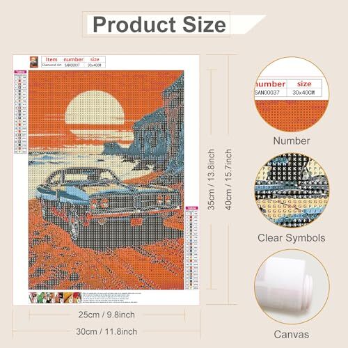 5D Diamond Painting Kits for Adults, Diamond Art Kits for Car Round Full  - Bild 4 von 6