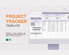 Project Tracker Excel Template | Task Management Spreadsheet | Budget planner