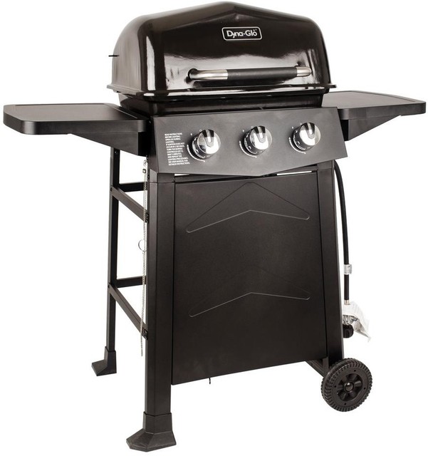Dyna Glo 3Burner Open Cart Propane Gas Grill Black 3 Stainless Steel