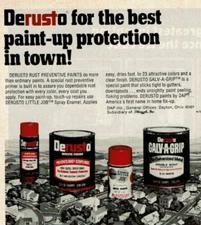 1974 Vintage Print Ad Derusto Rust Preventive Paints Little Job Spray Enamel