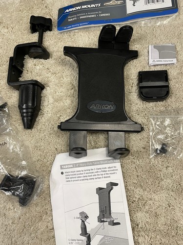 Arkon Model TAB086 4” Heavy-Duty Tablet Mount W/ Adjustable C-ClampBaseNEW Open - Picture 6 of 6