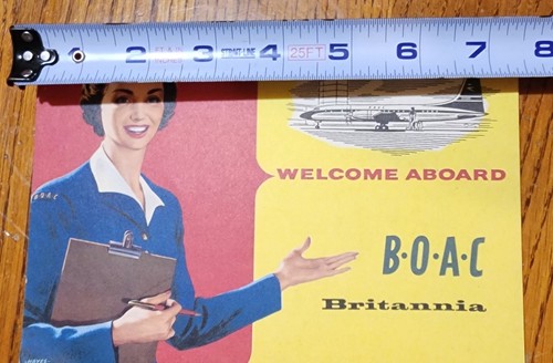 Vintage BOAC Airlines Welcome Aboard Britannia Ad Booklet Fold Out; Early 1960s - Picture 9 of 10