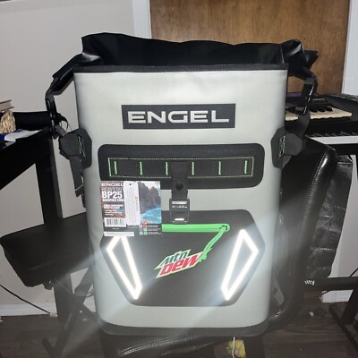 Engel Mountain Dew  Exclusive 25 Quart Roll-Top  Backpack Cooler Bag. New