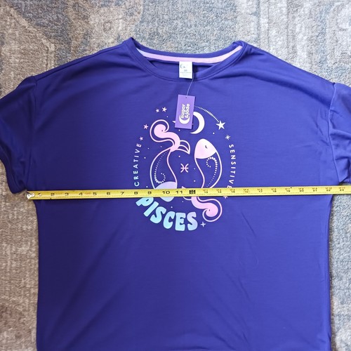 XXL 20/22 Pisces PJ Sugar Jade Girls Horoscope Pajama Tee NWT Zodiac - Picture 4 of 9