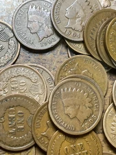 INDIAN CENT ROLL, 50 coins very nice condition coins, common dates