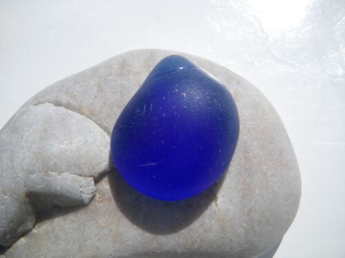 Verre de mer, coquille bleu cobalt - Photo 1 sur 9